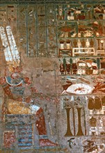 Fresco in the Temple of Queen Hatshepsut represented as a pharaoh.