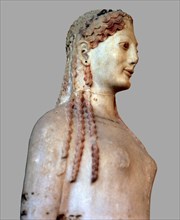 Peplos Kore. Marble with traces of polychrome.
