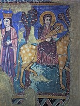 'Flight into Egypt', detail of the fresco from the church of Navasa (Huesca).