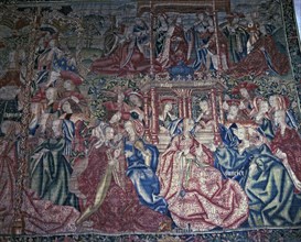 Exaltation of Saint Joseph, in a tapestry preserved in the Cathedral of Tarragona.