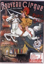 Poster announcing the 'Nouveau Cirque', installed in Paris, drawing 1889.