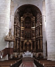 Detail of the main altarpiece of the church of Santos Juanes in Nava del Rey (Valladolid), made i?