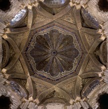 Dome of the Mihrab of the Mosque of Cordoba, coated in fine Byzantine mosaic, built by the King A?