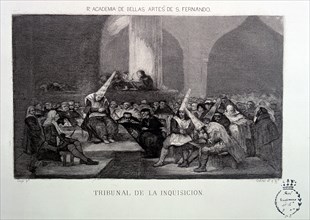 'Court of the Inquisition', engraving from the Calcografía Nacional made from a painting by Fran?