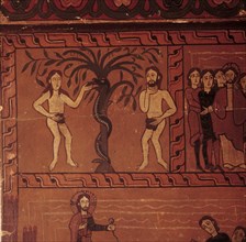 'Adam and Eve', side table of the altar table of Sagars, with scenes from the life of Jesus.