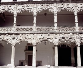 Detail of the ogee arches that form the galleries of the courtyard of the Palace of the Infantado?