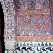 Detail of the decoration in the rest room of the Baths of Comares in the Alhambra of Granada.