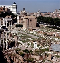 View of the Roman Forum in Rome.