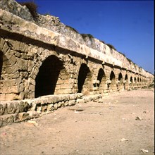 Remains of the Roman aqueduct of Caesarea Maritima.