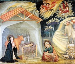 'Birth of Jesus in Bethlehem' detail of the paintings by Ferrer Bassa, frescoes preserved in the?