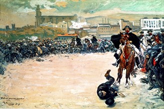 'The Charge', study for the painting, work by Ramon Casas.
