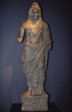 Stone figure from 3rd-4th centuries representing the divinity or superior being Bodhisattva. From?