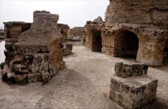 Ruins of the Roman baths of Antoninus 145-162 AD, in the ancient city of Carthage.