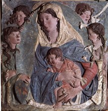 Madonna with Child and Angels', by Agostino di Duccio Agostino.