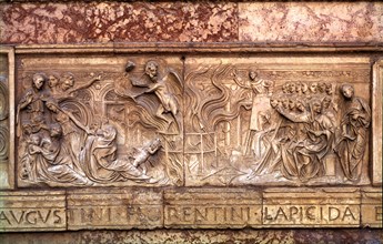 Relief in the Oratory façade arch of San Bernardino in Perugia.