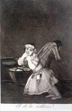 Los Caprichos, series of etchings by Francisco de Goya (1746-1828), plate 4: 'El de la rollona' (?