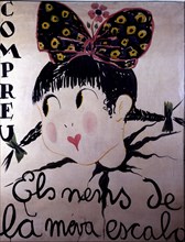 Poster for the promotion of the book of J. Salvat-Papasseit 'Els nens de la meva escala' (Childre?