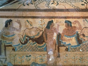Tomb of the Leopards, fresco with a symposium scene.
