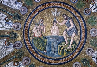 Mosaic of the baptism of Christ, in the Baptistery of the Arians, Ravenna.