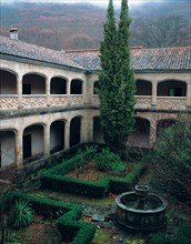 View of the Yuste monastery cloister in Extremadura.