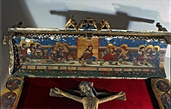 'The Last Supper', tempera painting on the canopy of an altarpiece, piece coming from the church?
