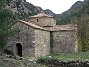 Church of the Monastery of Sant Pere de Graudescaldes in the foothills of the Busa mountains on t?