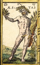 'Spring', coloured engraving from the book 'Le Theatre du monde' or 'Nouvel Atlas', 1645, create?