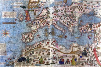 Catalan Atlas (1375). Europe and North Africa. Reproduction of the original one that is located i?