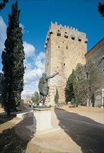 Archbishop tower 197 ad.C and statue of Emperor Augustus alongside the city walls built by the Ro?