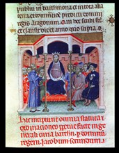 James II The Fair (1267-1327), King of Aragon and Catalonia presiding the Courts of Barcelona. Mi?