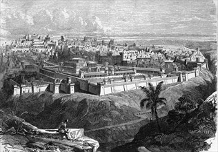 The Temple of Solomon in Jerusalem, 19th century engraving.