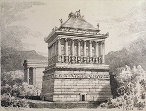 The Mausoleum of Halicarnassus as the tomb of King Mausolus, built by architects Satiros and Pite?