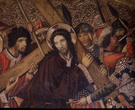 Road to Calvary', detail of the table by Jaume Huguet.