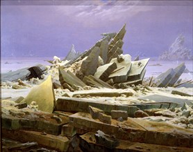 The glacial sea' or 'The wreck of the Esparanza ship' 1823, oil by Friedrich.