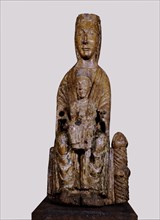 Wood carving of the Madonna and child. From Santa Barbara de Pruneres, Coll de Panissars Monaster?