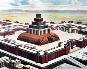 Ziggurat, reconstruction made by Charles Chipiez.