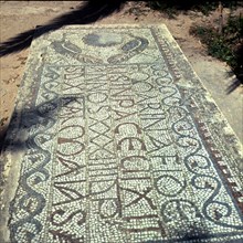 Mosaic preserved in the ruins of Carthage in Tunisia.