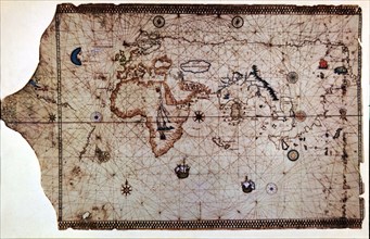 Nautical chart called 'King-Hamy', 1502, attributed to Amerigo Vespucci.