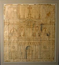 Plan of the façade of the Cathedral of Valladolid, work by Alberto Churriguera.