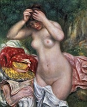 'Bather arranging her hair', 1868, by Auguste Renoir.