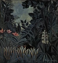 'The equatorial jungle', 1909, by Henri Rousseau.