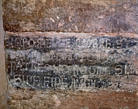 Suso Monastery. Inscription in Latin, engraved in a tombstone of the church wall related to the s?