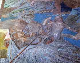 Cosmogonic mosaic representing celestial, terrestrial and aquatic deities. Euphrates and Tranquil?