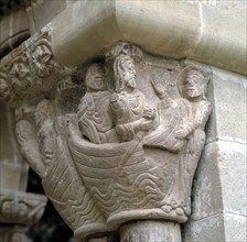 Cloister Capital with representation of the miraculous catch in the Monastery of San Juan de la P?