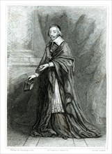 Cardinal Armand Richelieu (1582-1642), French statesman and Prime Minister, engraving from 1853.