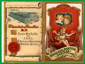 Calendar of the chocolates factory Amatller, 1932.