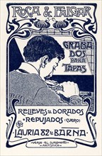 Advertising of Grabados y Relieves Roca & Falgar. Barcelona, 1900.