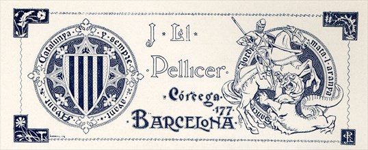 Advertising J. Ll. Pellicer, engraver. Barcelona, 1900.
