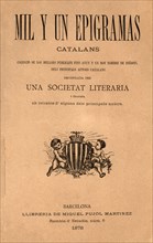Cover of the book 'Mil y un epigramas'. Compilation of the main Catalan authors. Published in Bar?