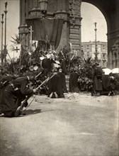Barcelona, campaign mass during the swear allegiance to the flag ceremony of 1902 in the Victor P?
